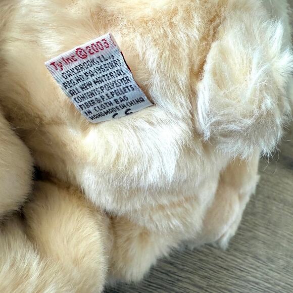 TY Gloria Angel Bear 2003 Plush Stuffed Animal 13" Cream Wings Ribbon EUC - Picture 5 of 7